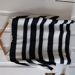 Ann Taylor Loft Dolman Sleeve Blouse Black and White Sz. XL